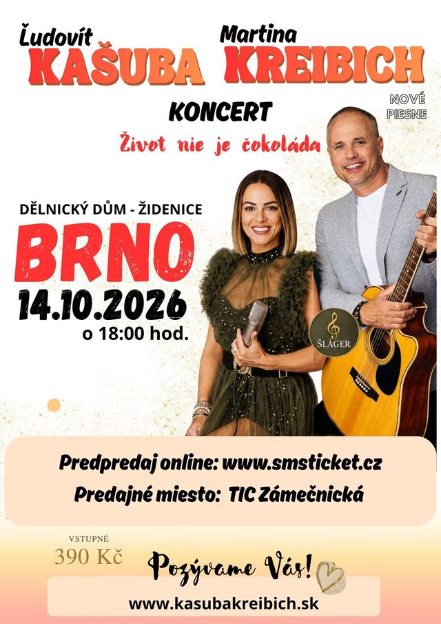 Koncert Ľudovít Kašuba a Martina Kreibich v Brně - Židenice