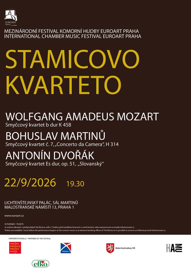 Stamicovo kvarteto, EuroArt Praha, zahajovací koncert
